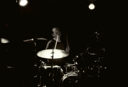 Chris Garges onstage with Mitch Easter at the Delancey, NYC