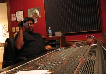 Josh Burgess recording with Chris Garges at Old House Studio, Gastonia, NC