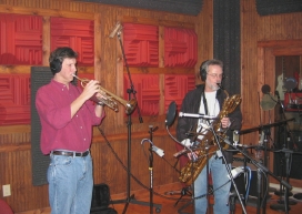 Horn Section Jonny T. and Johnny A. at Old House Studio