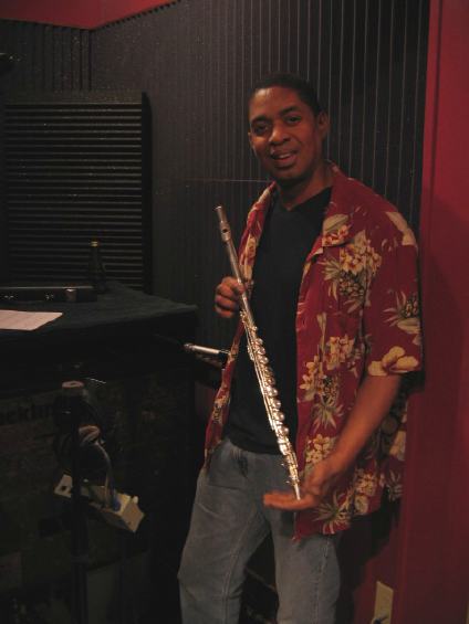 Kofi Burbridge and flute at Old House Studio